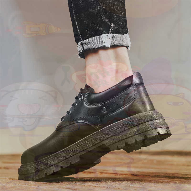 Men Accessories Store - Dark Natural Leather Fashion Trainers Tennis