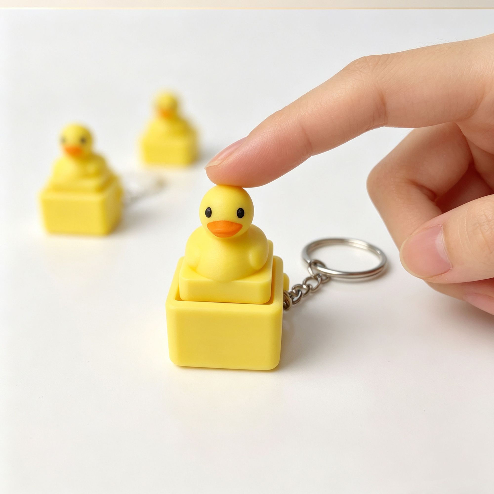 Men Accessories Pendant - Cute Yellow Duck Press Keychain Funny