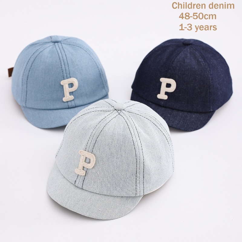 Hat Snapback Cap - Kids Denim Baseball Cap 48-50cm Washed