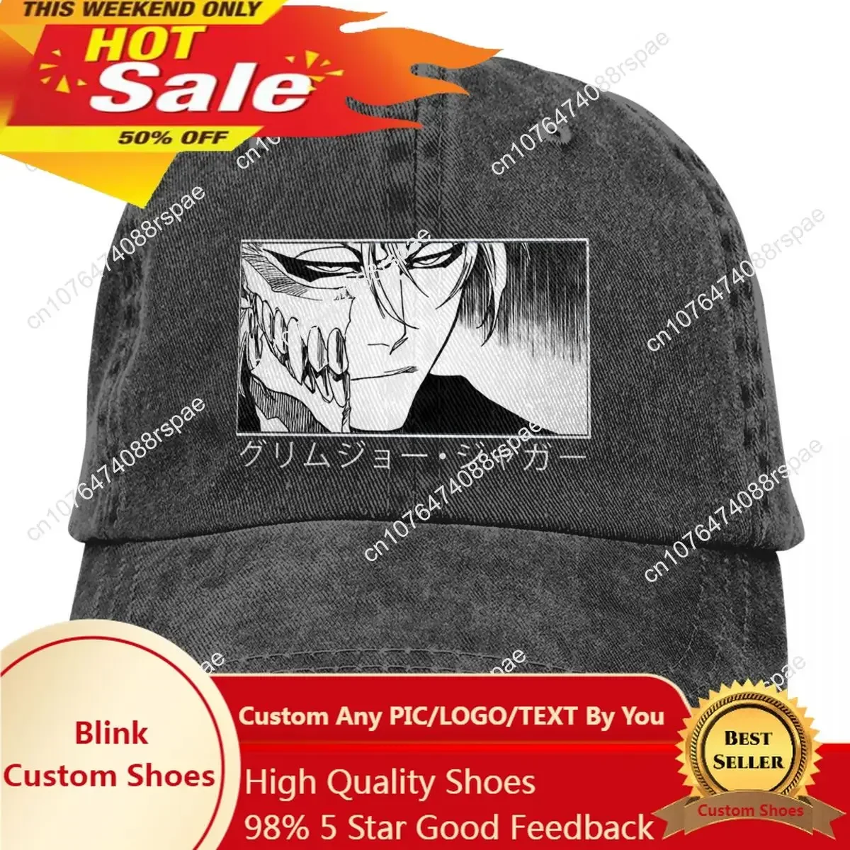 Hat Snapback Cap - Washed Men's Baseball Cap Grimmjow Jaggerjack