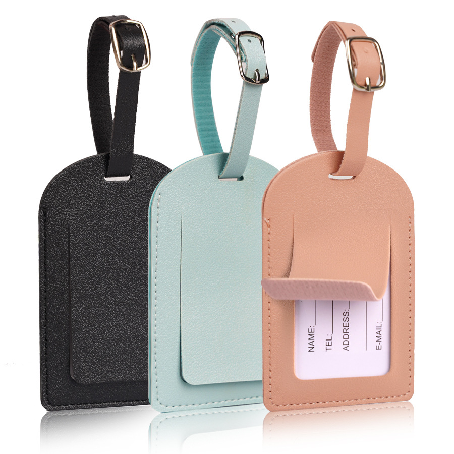 Women Men Luggage Tags PU Leat - Men Accessories Name ulasan dan harga