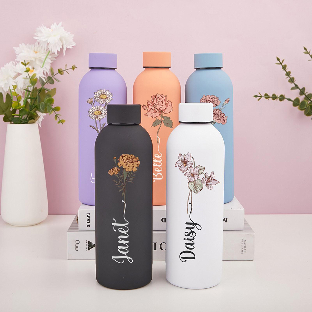 Customized Floral Water Bottle - Flask Stainless Steel ulasan dan harga