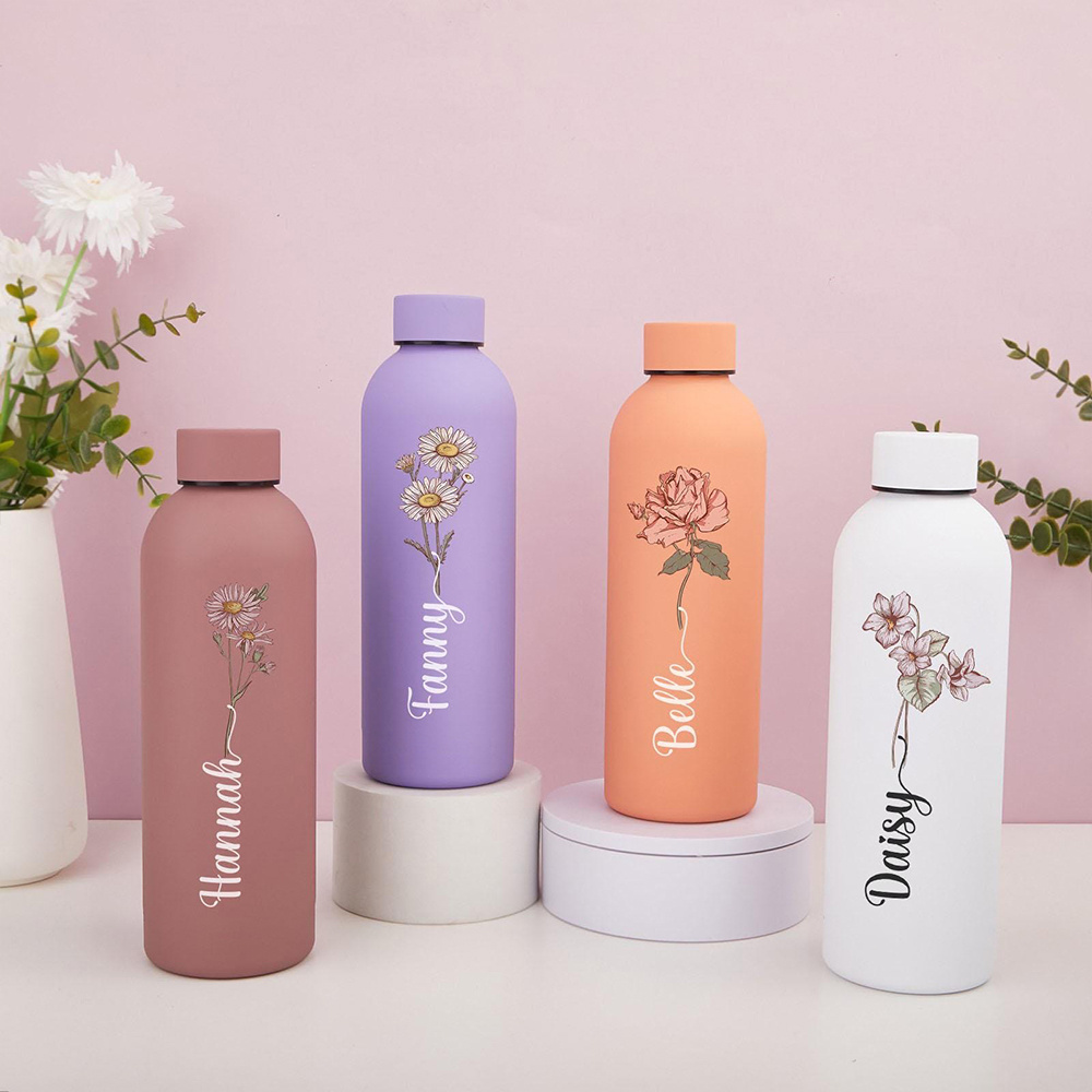 Customized Floral Water Bottle - Flask Stainless Steel ulasan dan harga
