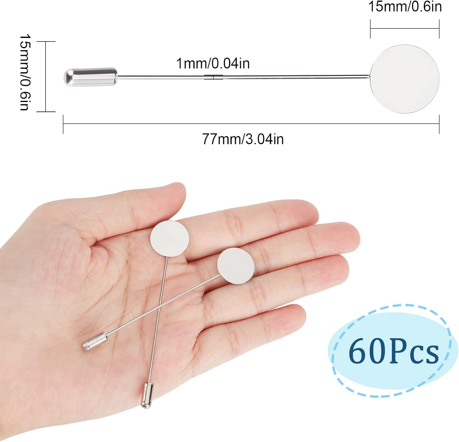 1 Box 60Pcs Round Tray Lapel P - Men'S Accessories Tray ulasan dan harga
