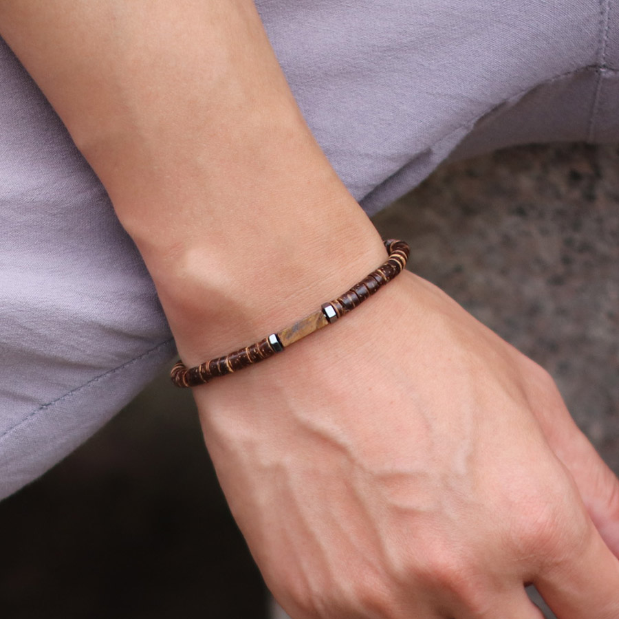 Men Retro 5mm Natural Coconut  - Men Accessories Amazon ulasan dan harga