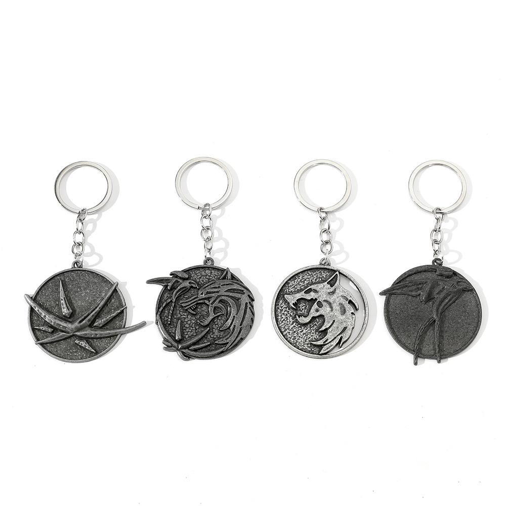 Vintage Wolf Head Keychain Gam - Men Accessories Pendant ulasan dan harga