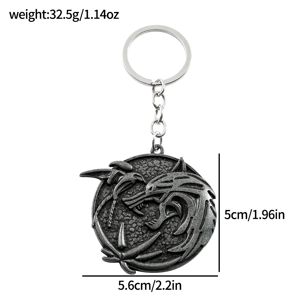 Vintage Wolf Head Keychain Gam - Men Accessories Pendant ulasan dan harga