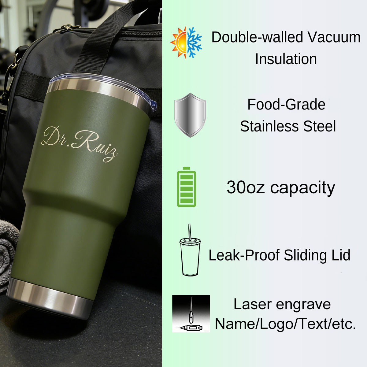 Custom Personalized 30 oz Vacu - Flask Stainless Steel ulasan dan harga