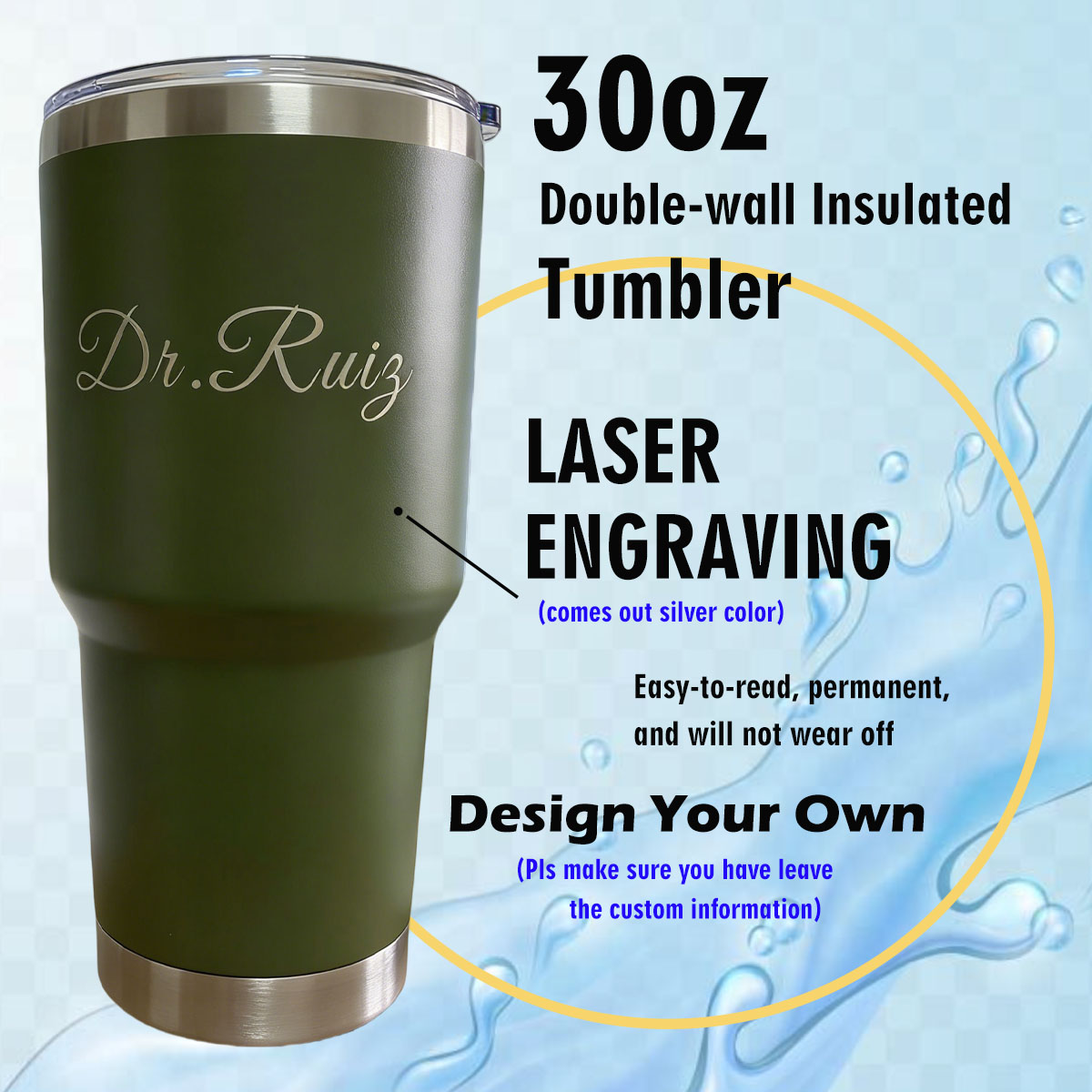 Custom Personalized 30 oz Vacu - Flask Stainless Steel ulasan dan harga