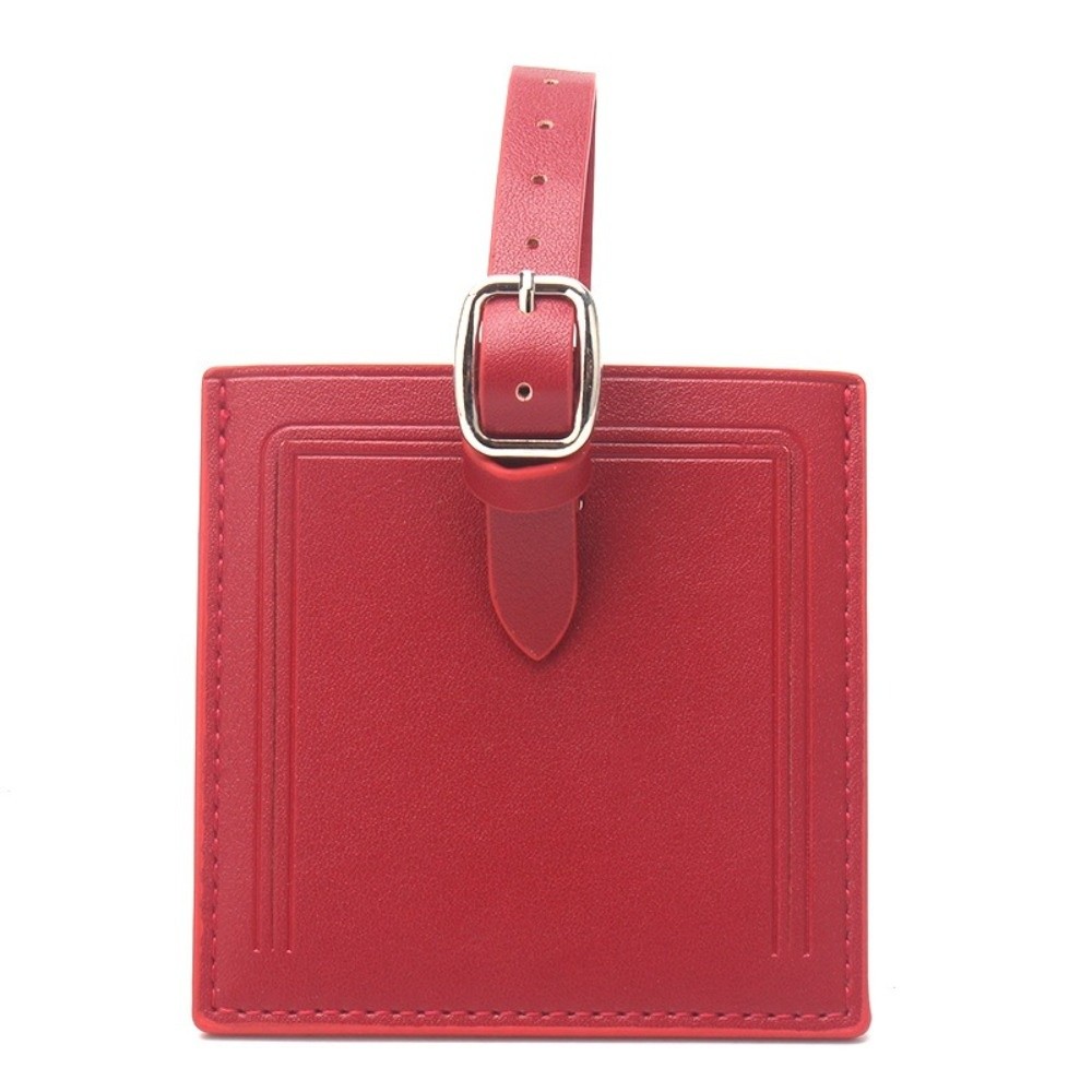 Square Leather Luggage Labels  - Men Accessories Name ulasan dan harga