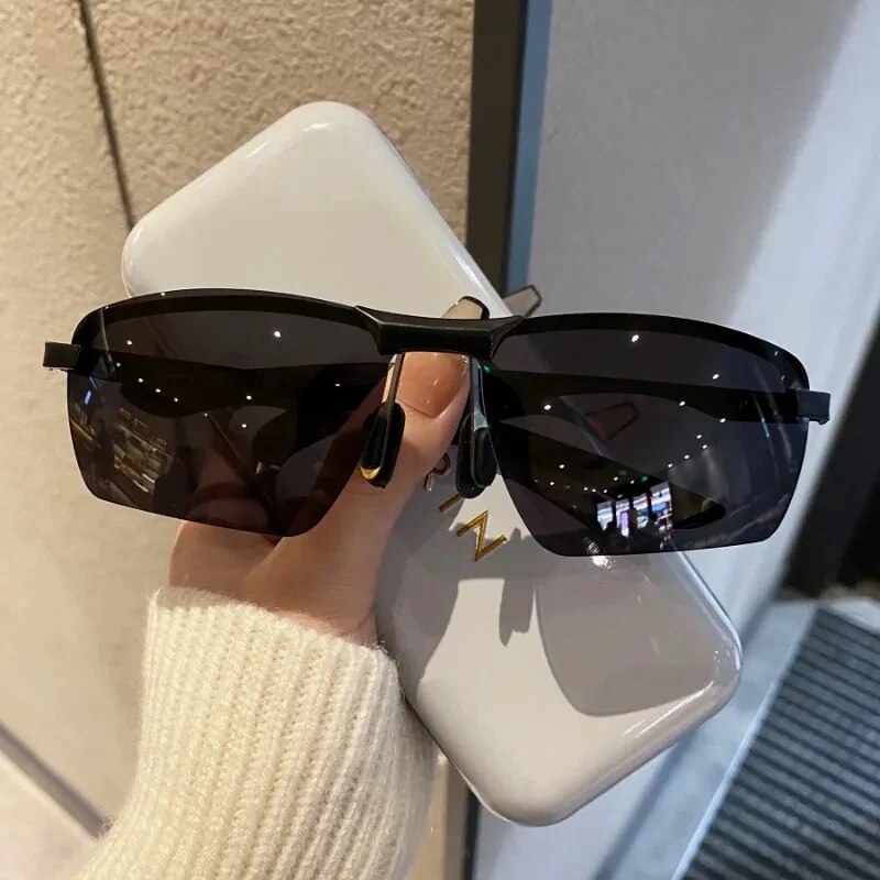 Photochromic Half Frame Sungla - Sunglasses Polarized Men ulasan dan harga