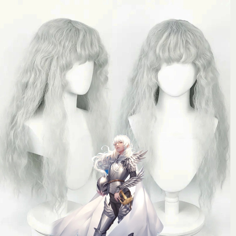 Anime Game Berserk Cosplay Wig - Men Accessories Silver ulasan dan harga