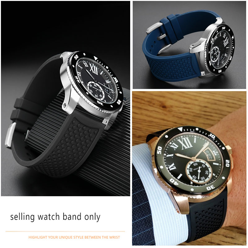 23mm 24mm Fluororubber Watchba - Men'S Accessories Cartier ulasan dan harga