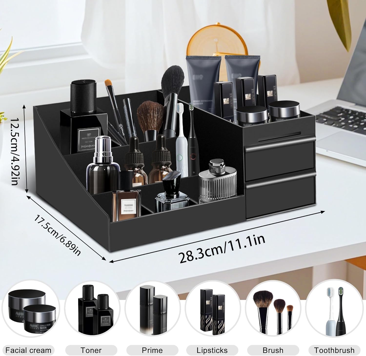Vintage Bathroom Organizer Cos - Men'S Accessories Tray ulasan dan harga