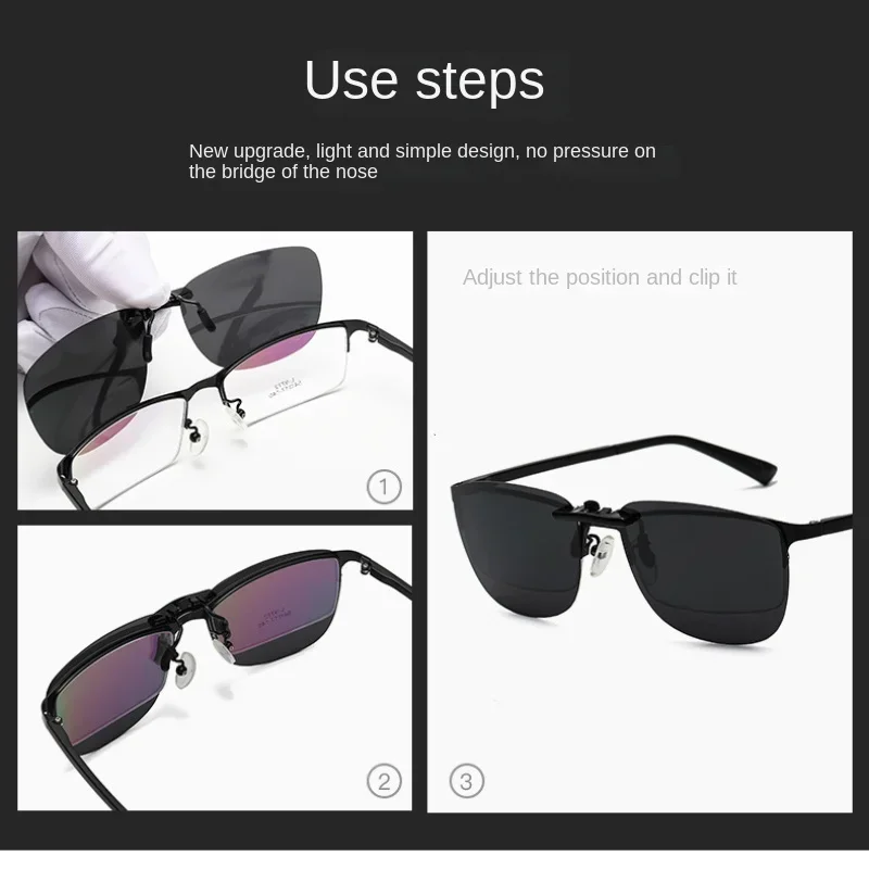 New Square Clip on Sunglasses  - Sunglasses Polarized Men ulasan dan harga