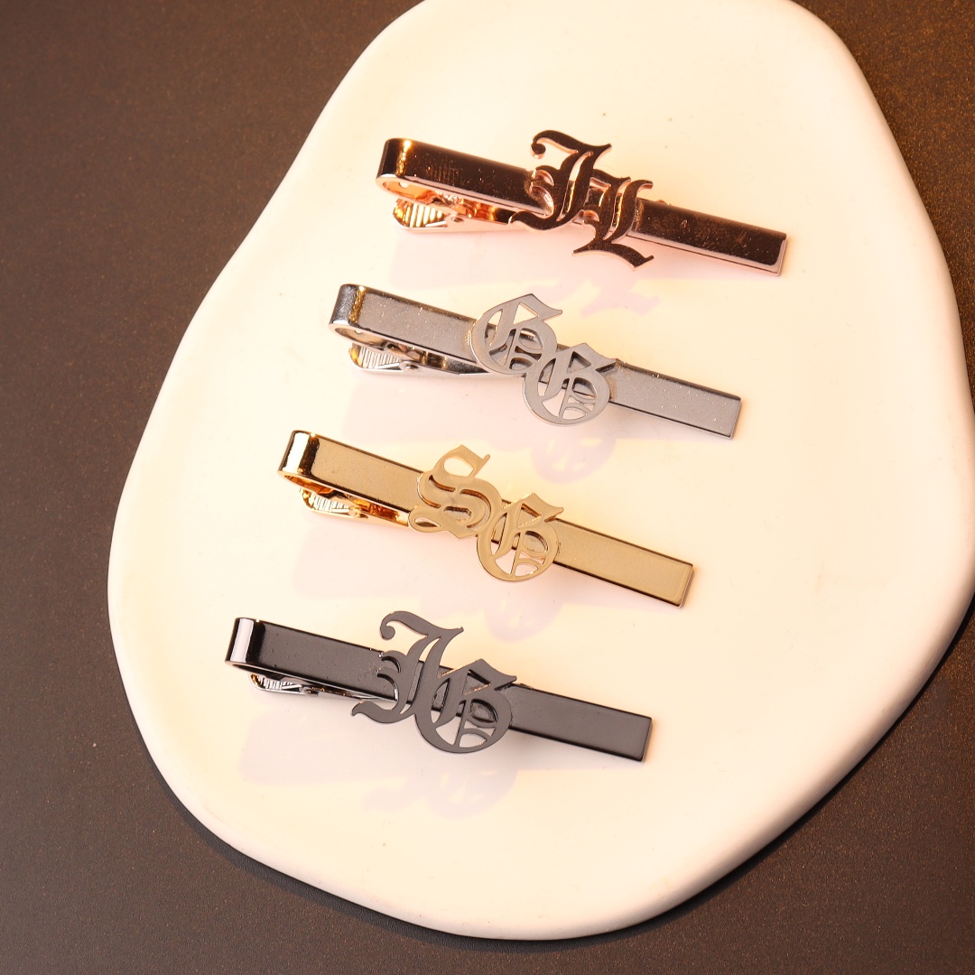 Custom Name Initials Tie Clip  - Men Accessories Name ulasan dan harga