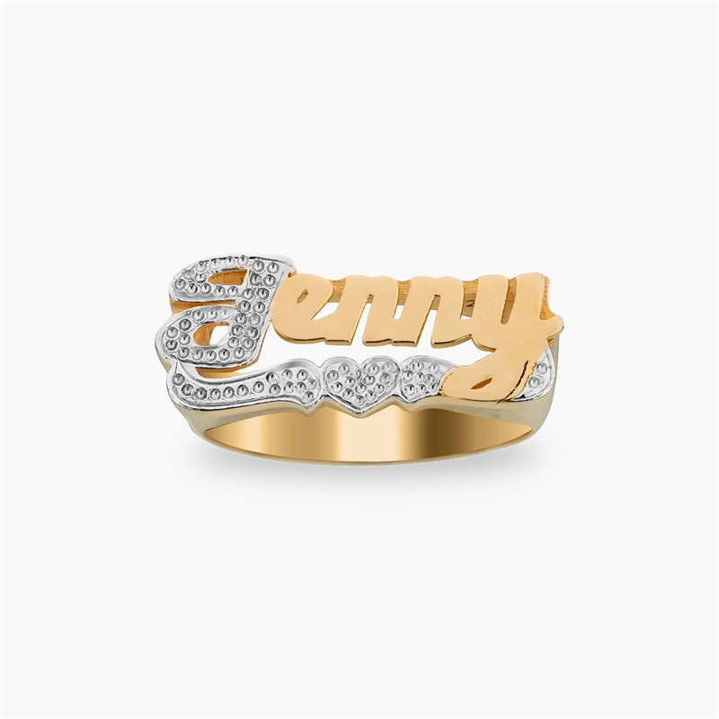 18K Gold Ring With Heart Perso - Men Accessories Name ulasan dan harga