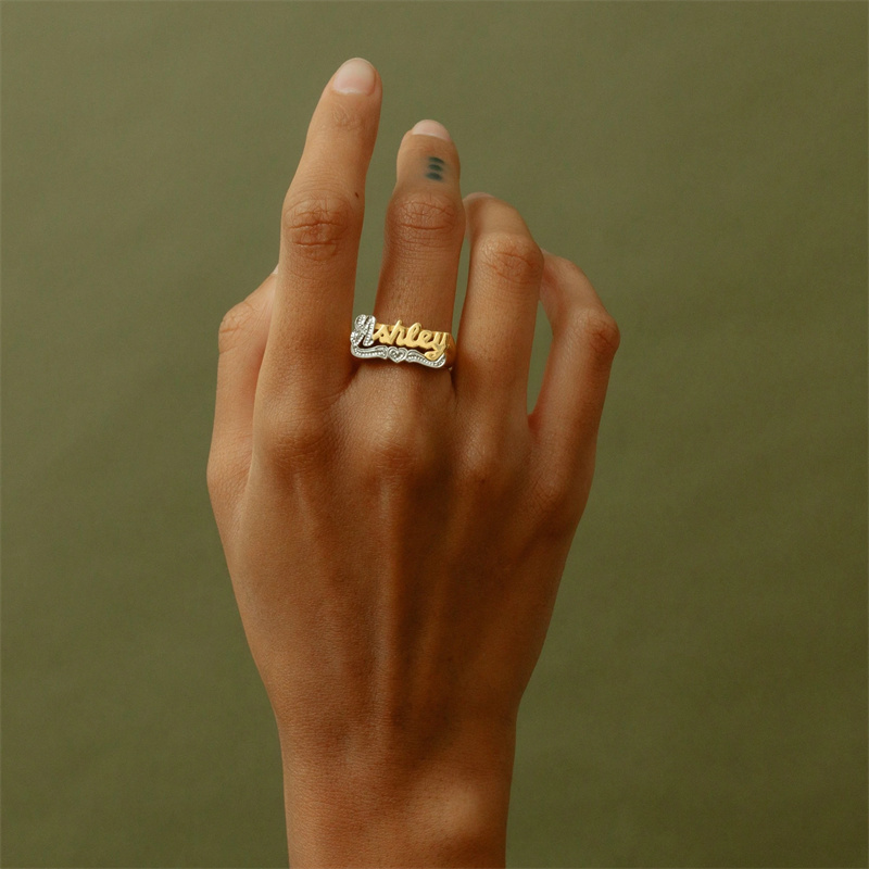 18K Gold Ring With Heart Perso - Men Accessories Name ulasan dan harga