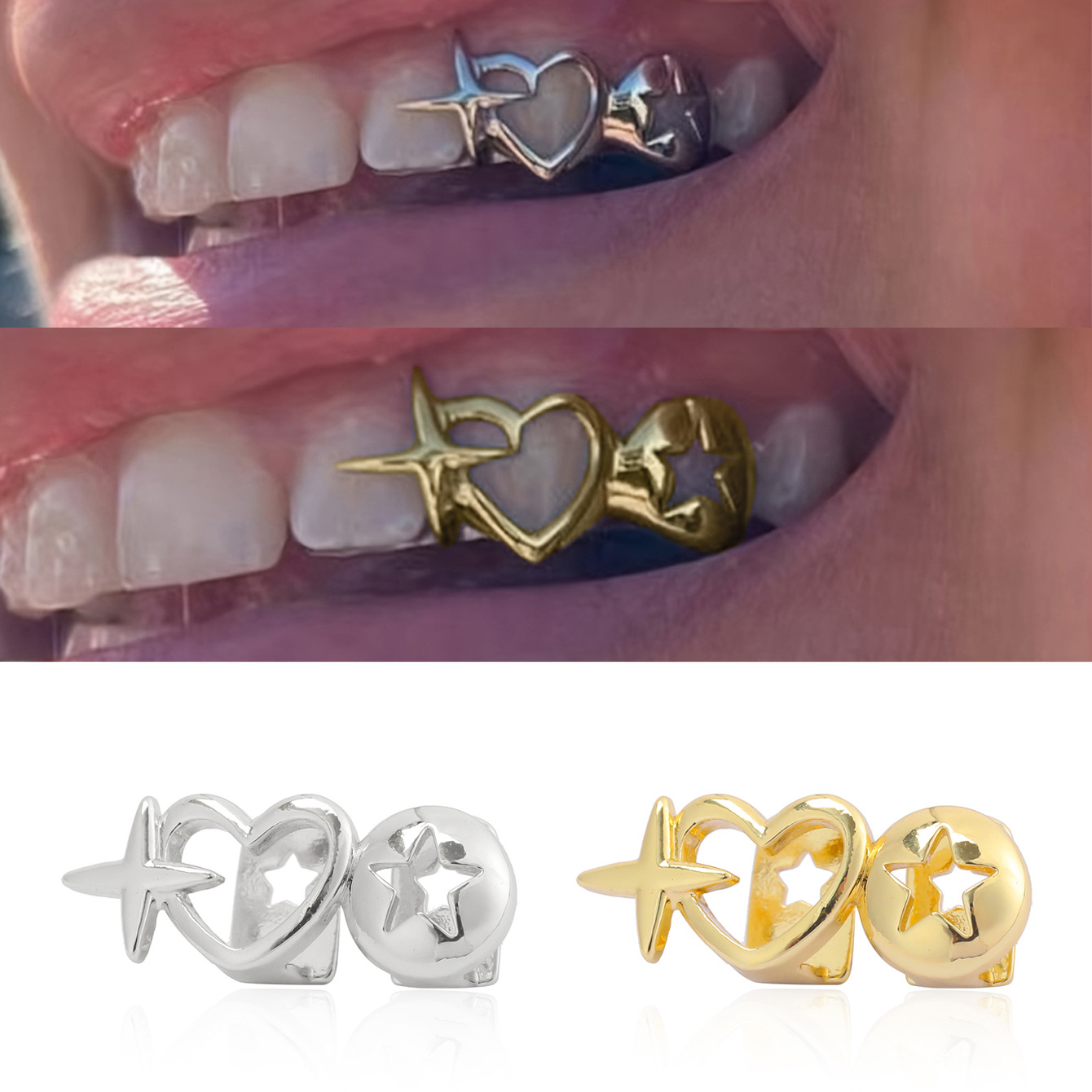 Punk Hip Hop Hollow Heart Teet - Men Accessories Silver ulasan dan harga