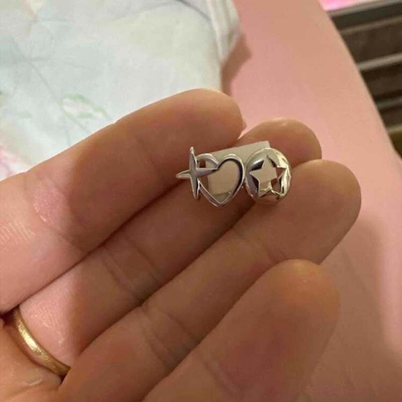 Punk Hip Hop Hollow Heart Teet - Men Accessories Silver ulasan dan harga