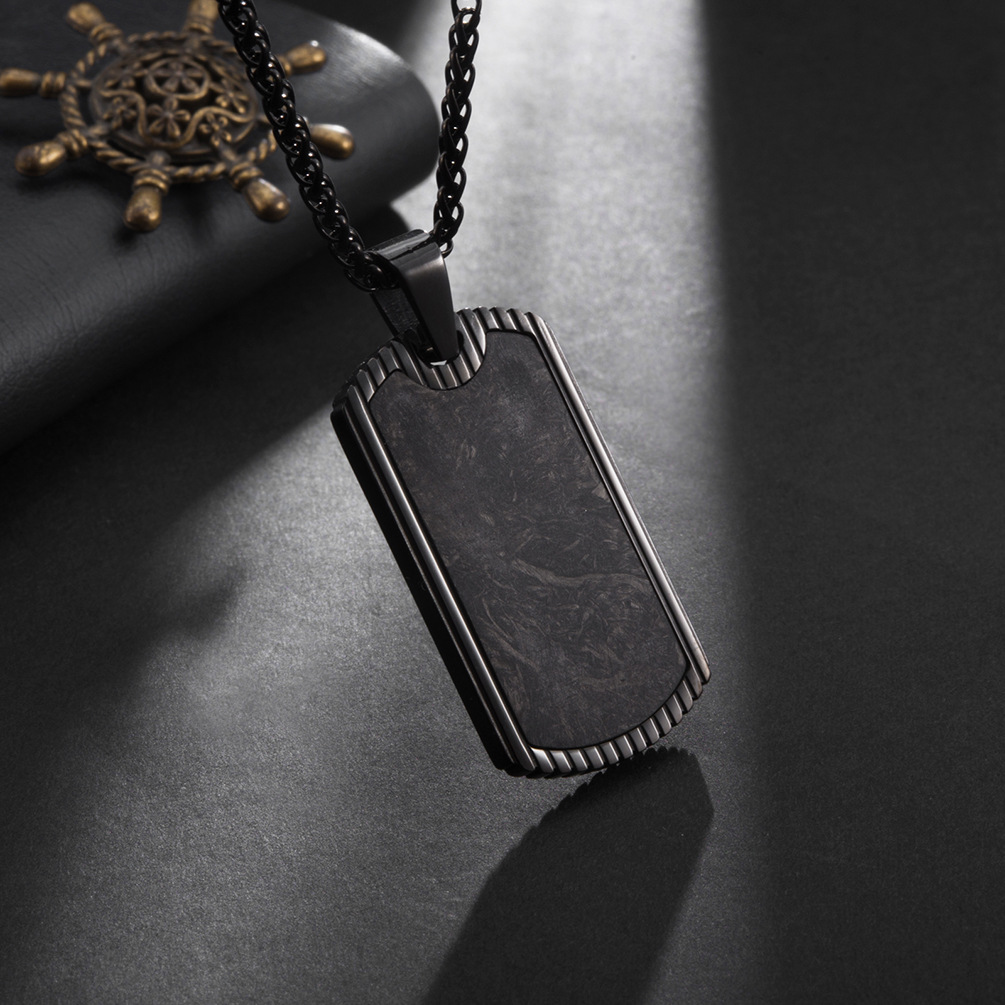 Carbon Fiber Pendant Stainless - Men Accessories List ulasan dan harga